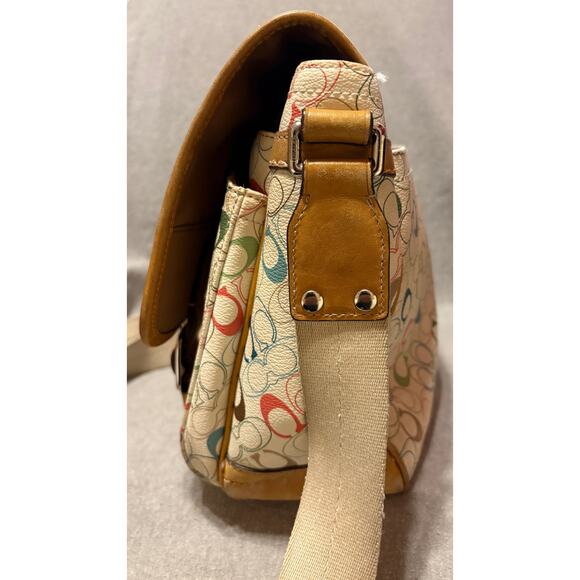 Coach Heritage Signature Messenger Shoulder Bag  F70287 SEE ALL PHOTOS - Picture 14 of 16